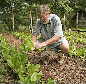 Dick Proutt, a very small farmer (he is normal size, the farm is small)